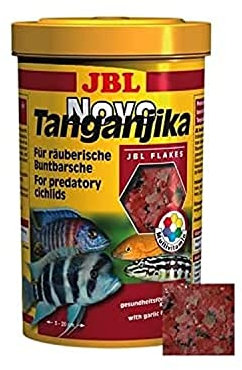 JBL NovoTanganjika 30021 Alleinfutter für räuberische Buntbarsche, Flocken 1 l