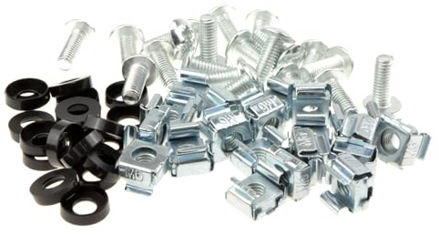 kenable Rack Befestigungsset M6 Käfigmuttern/Schrauben & Unterlegscheiben für 19 Zoll 10 Zoll Serverschrank [20er Pack] Verzinkt