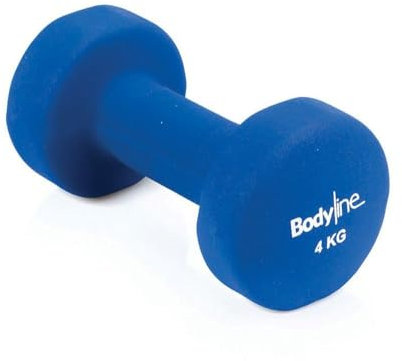 Bodyline Hantel aus Gusseisen mit Neoprenbezug, 4 kg, stoßfest und rutschfest, Einzelhantel, Fitnessstudio und HomeGym