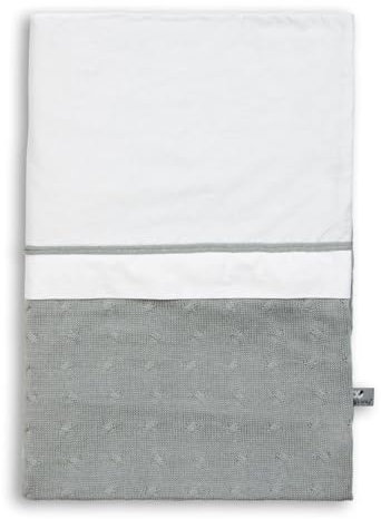 Baby's Only 130922 Kinder Bettwäsche/Bettbezug Zopf Uni gestrickt inklusive Kissenbezug, 100 x 135 cm, grau