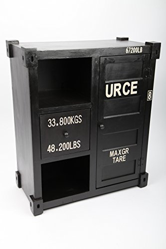 point home Design-Schrank Container, Retro, schwarz, 63 cm