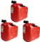 3er Set: 3x Benzinkanister 20 Liter rot KKR 20 PE Reservekanister