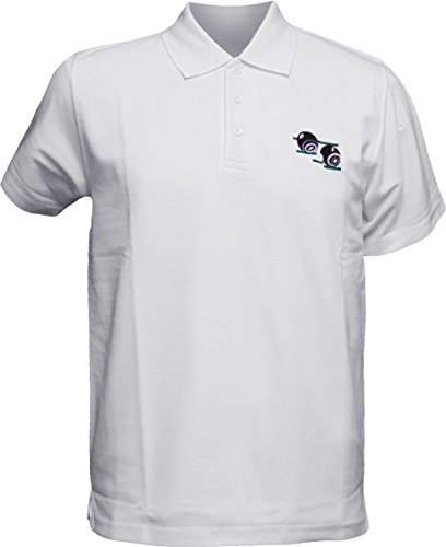 Maan Store Men Bowls Polo T Shirt White Short Sleeve with Logo (S, White)