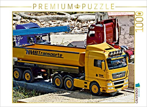 CALVENDO Puzzle Man LKW gelb 1000 Teile Puzzle quer | 1000 Teile Lege-Größe 64 x 48 cm Foto-Puzzle für glückliche Stunden