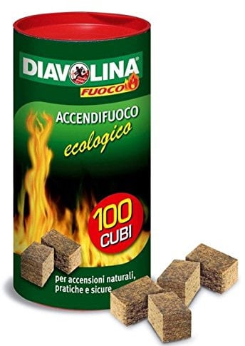 RAINBEAM Accendifuoco Ecologico 100 PZ Senza Petrolio Inodore, Legno e Paraffina, SOLID FIRE FUEL, Blocco, unflavored