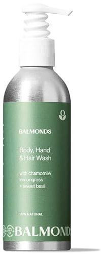 Balmonds Natürliches Shampoo und Duschgel 200 ml - Sanftes SLS-freie Duschcreme für Ekzeme, Psoriasis und seborrhoische Dermatitis - Linderung von trockener, juckender Haut & Kopfhaut