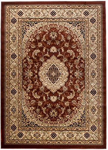 Carpeto Teppich Orientteppich Braun 160 x 220 cm Medaillon Konturenschnitt Muster Iskander Kollektion