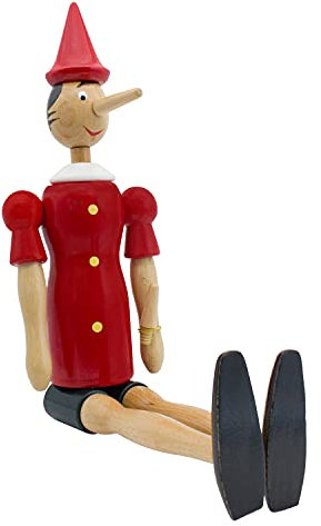 GICO Pinocchio Gelenkfigur aus Holz, XXL Länge 50 cm- Made in Italy- 9050