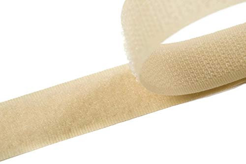 Klettband zum Nähen beige (03), 4 Meter, 20mm breit Flausch & Haken