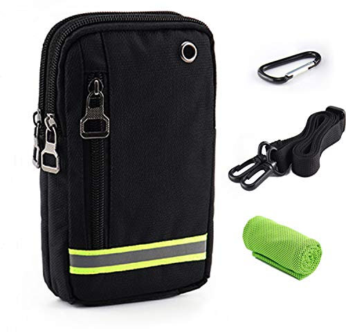Handytasche Umhängen Gürteltasche, Blocker Umhängetasche Tasche Unisex/Männer/Damen/Kinder, Multifunktionale Outdoor Sport Hüfttasche mit Klein Karabinerhaken für iPhone Samsung Galaxy Huawei HTC