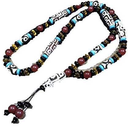 Exquisite Vintage Antik Handwerk Achat Dzi Bead Halskette Schmuck Zubehör