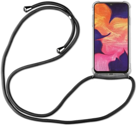 Hülle Kompatibel mit Samsung Galaxy A20e | Handykette Smartphone Halskette Hülle mit Band | Handyhülle mit Kordel zum Umhängen Kompatibel für Galaxy A20e | Schwarz