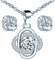 Yumilok Schmuckset Damen Halskette Ohrringe Kette Set 925 Sterling Silber Blumen Zirkonia Geschenk für Mama Frau Freundin