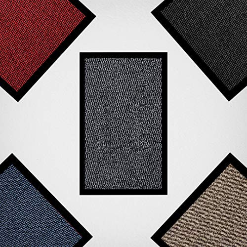 JKZ RUG AND DOORMATS Door Mat Heavy Duty Non Slip Outdoor Indoor Door Mat Rubber Door Floor Mats Kitchen Mats Dirt Trapper Barrier Mats Washable Entrance Mats (Grey, 40x60 cm)