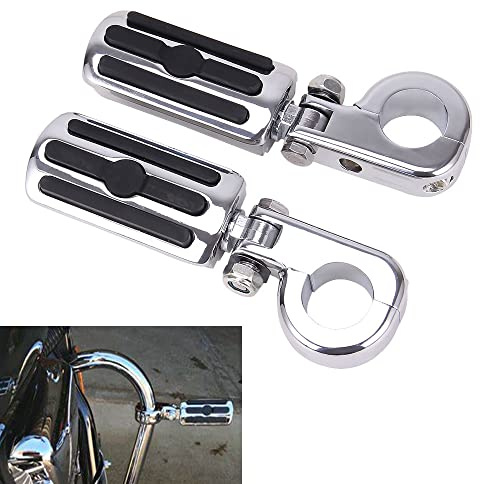 OUMURS Repose-pieds de moto de 3,2 cm pour garde-moteur de 3,2 cm pour barres de collision, support de pédale compatible avec Harley Touring Electra Road Glide Road King Street Glide Sportster 883