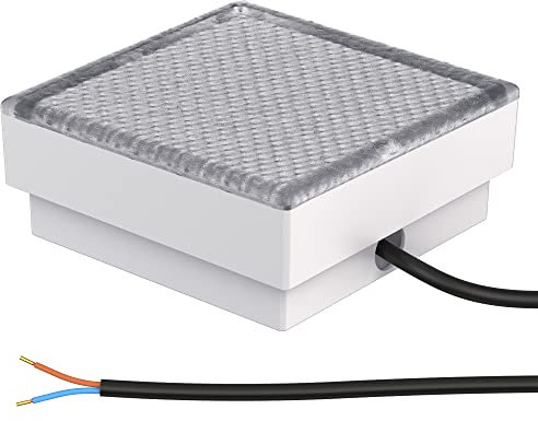 ledscom.de LED Pflasterstein Bodeneinbauleuchte CUS für außen, IP67, eckig, 15 x 15cm, warmweiß