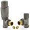 Hot Flow | Cascade Modern Angled TRV Thermostatic Radiator Valve 10mm Compression (Matte Metallic Grey)