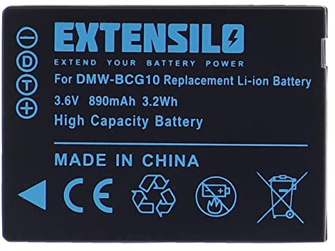 EXTENSILO 1x Batterie Compatible avec Panasonic Lumix DMC-3D1, DMC-TZ10, DMC-TZ18, DMC-TZ20 Appareil Photo, Reflex numérique (890mAh, 3,6V, Li-ION)