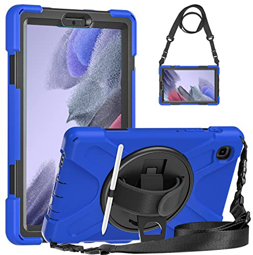 Gerutek Case for Galaxy Tab A7 Lite 8.7 inch (SM-T220/T225), Samsung Galaxy tab A7 lite Case Shockproof with [Pencil Holder][360 Rotating Hand Strap] Drop-Proof Samsung Tab A7 Lite, Blue