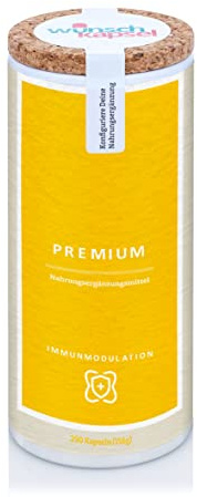Wunschkapsel IMMUNMODULATION Premium Ergänzung | für Balance und Kontrolle des Immunsystem | PEA, Astragalus, Reishi, Vitaminen und gute Keime | XL-Reichweite mit 290 Kapseln | deutsche Manufaktur