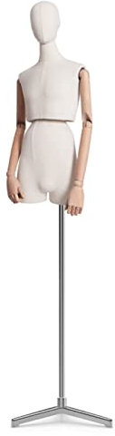 pujindu Schneiderpuppe Männlicher Torso Geteilter Körper Kleiderordnung Mit Holzhände Eisen Stativ Kopf Drehen Zum Kleidung Anzeige, 3 Farben (Farbe : Silver)
