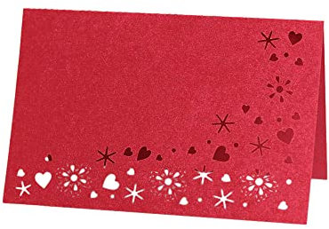 GIVBRO Tischkarte mit Schneeflocken-Motiv, gefaltet, für Hochzeit, Party, Sitzkarte, Metting Supplies Rot, 10 Stück