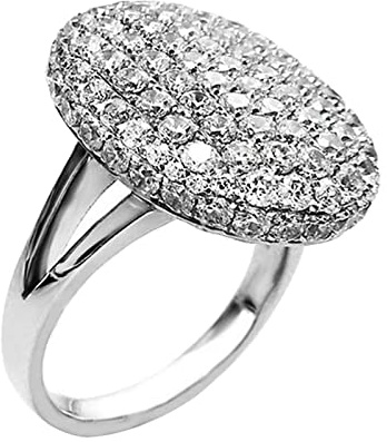 Ringcrown Film Rings Bella's Ring Weißgold vergoldet Zirkonia Damen Ehering Verlobungsring, UK 7 / EU 40, Kristall, Metall, Strass-Stein, Zirkonia