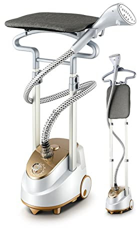 1800W Heavy Duty Garment Steamer with Extra Large 2L Water Tank, Stainless Steel Steam Plate, Home Handheld Iron Machine,Gold