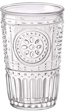 Bormioli Rocco Romantic Gläser Set 340 ml (6 Stück, Farbe klar, spülmaschinenfest, für Cocktails/Wasser, Wasserglas, Cocktailgläser) 73287