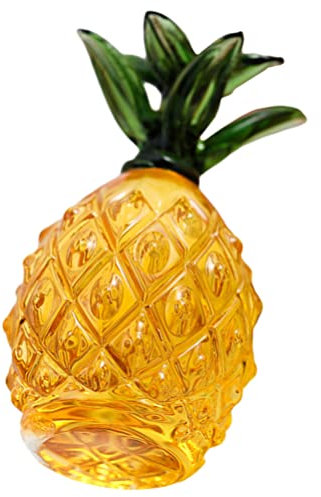 HOMSFOU Gelbe Kristall Ananas Figur Glas Obst Briefbeschwerer Kunstsammlung Handgefertigtes Handwerk Tischschmuck Home Hochzeitsdekor