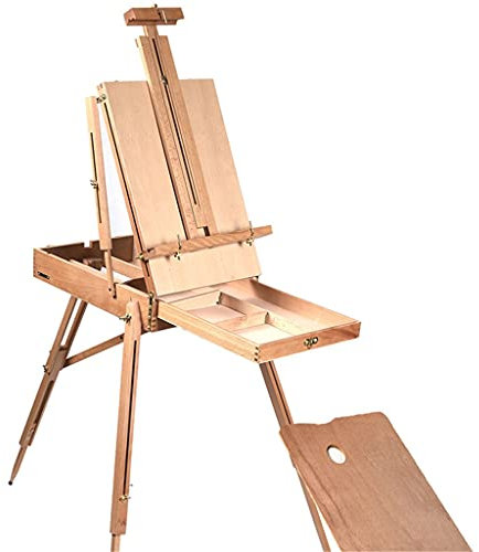 Staffelei aus Holz, tragbar, faltbar, französische Tischstaffelei zum Zeichnen von Ölfarben, Skizzenbox, Stativ, Malstaffelei für Künstler, Kunstbedarf, Kunststaffelei