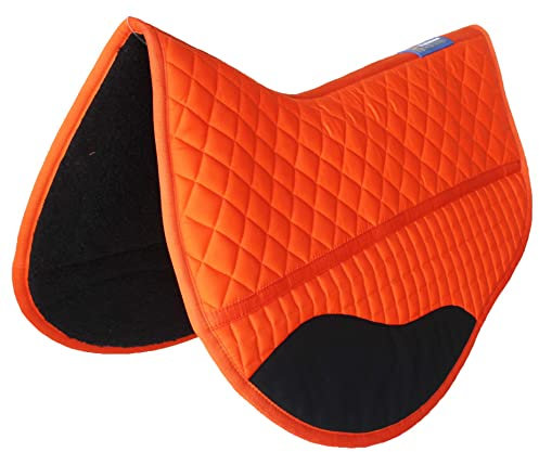 CHALLENGER 39TS11OR Schabracke für Pferde, Western-Design, gesteppt, mit Fleece gefüttert, Orange