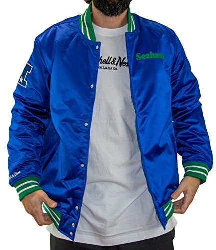 Mitchell & Ness NFL Heavyweight Satin Jacket Seattle Seahawks - Royal, S