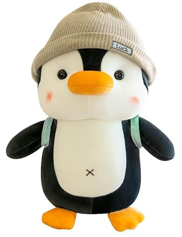 BYNYXI 21cm Plüschtier Pinguin Stofftier Kuscheltier, Kawaii Plüschkissen Gefüllte Kuscheltier Pinguin Kuscheltier mit Hut Weiche Puppe Umarmungskissen Tier Pinguin Geschenk für Kinder Jungen Mädchen