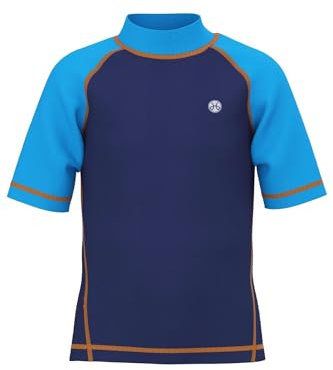 HDTIYUYP UV Shirt Kinder Kurzarm - Jungen Schwimm Tshirt Kinder Badeshirt RashWeste Surfen Tshirt Schnelltrocknend Strand Shirt Wassersport Top Dunkelblau 13y