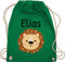 Turnbeutel Rucksack - Löwen - Süßer Löwe - Kindergarten Kita - Unisize - Grün - personalisierte kinder rucksäcke loewen name beutelrucksäcke beutel für wechselwäsche kindergartenrucksack