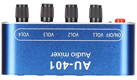 Audio Mixer Line Mixer, 4 In 1 Out Stereo Channel Audio Mixer mit 3,5mm Stereo Jack, Audio Mixer Line Mixer für PC, Handy, Laptop usw.