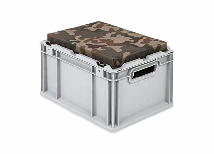 PROREGAL Eurobox NextGen Seat Box Camouflage | HxBxT 26,5x30x40cm | 20 Liter | Griffe offen | Eurobehälter, Sitzbox, Transportbox, Transportbehälter, Stapelbehälter