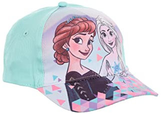 Sun City Frozen - Die Eiskönigin Anna & ELSA Kinder Kappe Mädchen Baseball-Cap Mütze, Farbe:Türkis, Größe:52