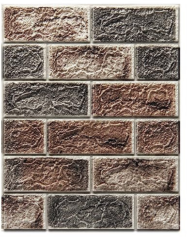 Art3d 10-Pack 3D Wall Panels Peel and Stick in Grey Brown, Self Adhesive Waterproof Faux Foam 3D Brick Wallpaper for Living Room, Bedroom, Interior Decoration (14.4 Sq.Ft)