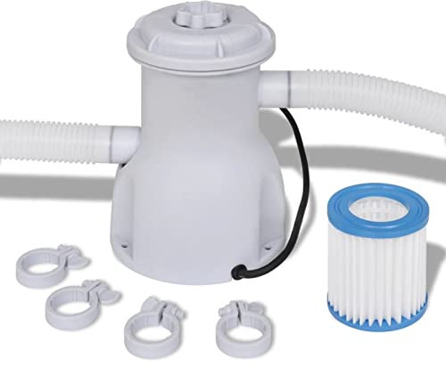 Bomba de filtro para piscina, JUNZAI Depuradora Piscina, Manguera Depuradora, Motor Depuradora Piscina 300 gal/h