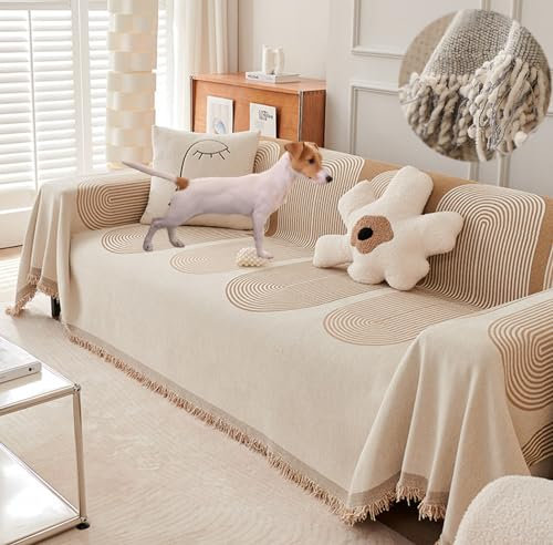 Double Sided Chenille Sofa Cover, Chenille Double Sided Sofa Towel, Fine Chenille Sofa Cover, Stretch Waterproof Couch Protector, Luxury Sofa Blanket Cover (C, 70.8 * 102.3IN)