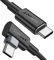 SUNGUY Câble USB C vers USB C Coudé [0.5M Lot de 2 ] PD 60W Charge Rapide Câble Type C 90 Degrés Nylon Tressé Compatible avec iPhone 15/15 Pro/15 Pro Max, MacBook Pro/Air, Galaxy S23 S22 S21
