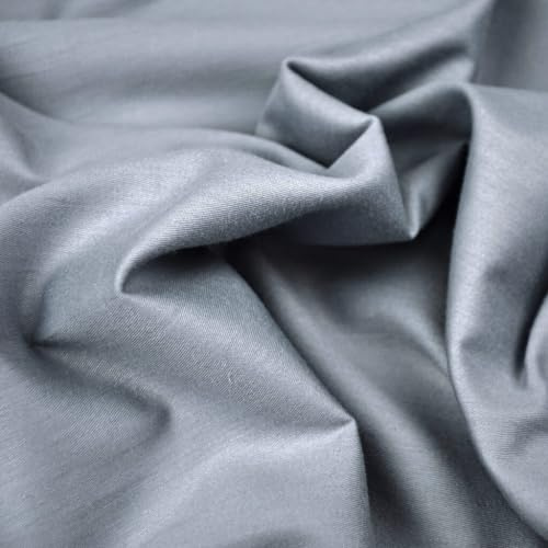 Textrend Satin Stoff Meterware - 100% Baumwolle - Weiches Antiallergisches Material - Vorhänge - Dekorationen - Textilien 1x1.6m - Stoffe Meterware - Nähstoffe (Premium - grau)