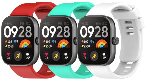 WindRen 3 Stück Armband Kompatibel mit Xiaomi Redmi Watch 6/5/4, 3 Stück Sport Silikon Ersatzarmband für Xiaomi Mi Band 10 Pro/9 Pro/8 Pro Damen Herren
