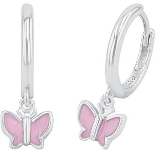 Prinzessin Lillifee Creolen 925 Sterling Silber Mädchen Kinder Ohrschmuck, 1,8 cm, Silber, Schmetterling, Kommt in Schmuck Geschenk Box, 2037941