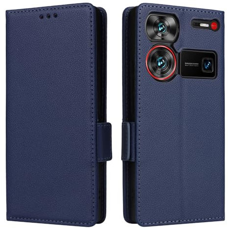 COMAKU Funda para ZTE Nubia Z60 Ultra, Funda de Cuero Tapa para teléfono-Azul Marino