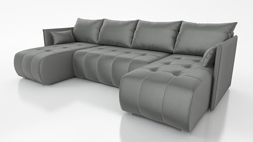 IWMAR MÖBEL Nessa ECKSOFA U MIT SCHLAFFUNKTION! 292x152x40 Sofa 4 Sitzer! Best Schlafsofa. Couch mit Bettkasten. Couch Wohnzimmer. Polstermöbel. Möbel mit Schlaffunktion. Schlafsofa mit Bettkasten.