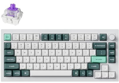 Keychron Q1 HE QMK Wireless Custom Mechanical Keyboard with Knob, 2.4 GHz/Bluetooth/Wired 75% Layout Hot-Swappable Programmable RGB Backlit Gateron Magnetic Switches for Mac Windows, Shell White