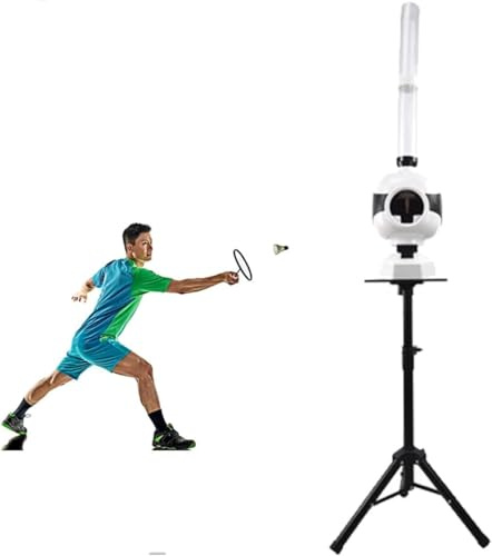 GYDUHYE Auto Badminton Serviermaschine, Automatische Badminton Serve Equipment Übungsgerät Badminton Trainingsgerät Badminton Solo Trainer Federbälle Feeder Shooter